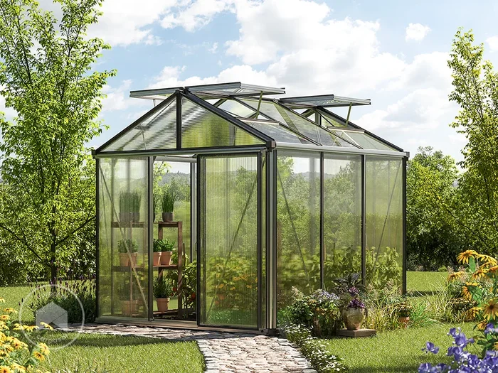 235 x 235 cm Invernadero, aluminio, incl. Set – Pro 2