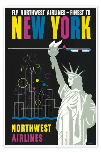 A Northwest Airlines Flight to New York de Vintage Travel Collection Stocktrek Images
