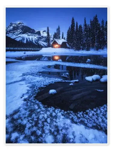 A winter evening at Emerald Lake in Canada de Daniel Gastager