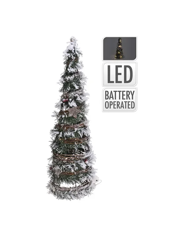 Abeto de navidad de rattan con 20 leds 40cm 8719987926099 71598 DECORATION WITH LIGHT
