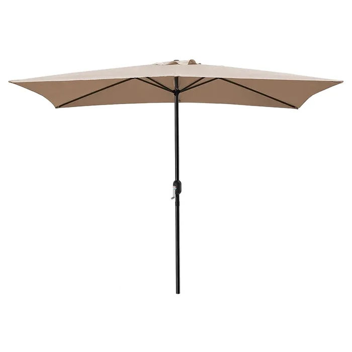 Acomoda Textil – Sombrilla de Jardín con Forro Anti UV 200 x 300cm. Parasol de Aluminio con Manivela, Toldo Rectangular para Terrazas y Patios. (Beige)