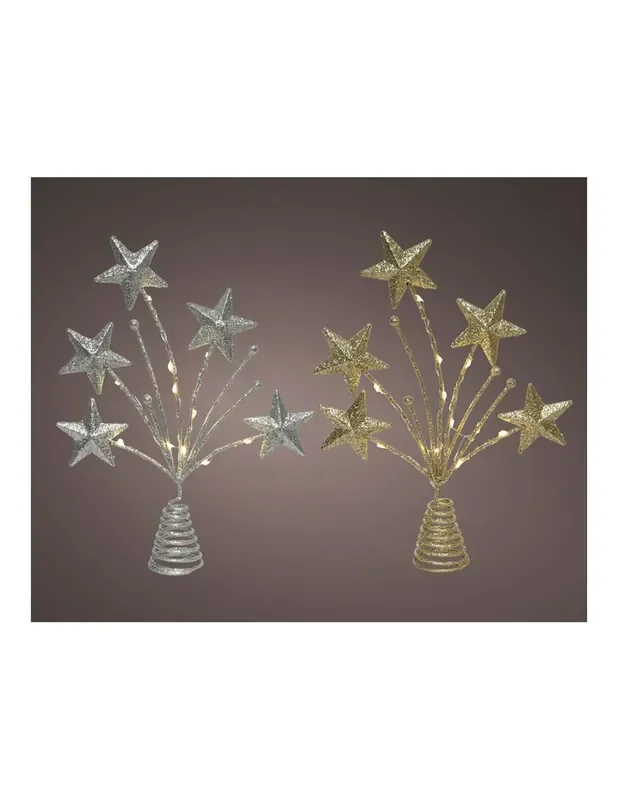 Adorno para copa árbol de navidad estrella 5x21x31cm 12 leds colores surtidos 8720194589816 72389 EDM