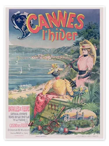 Advertising poster for the ‘Casino des Fleurs‘, ‘Cannes in Winter‘, 1892 de Vintage Travel Collection Bridgeman Images