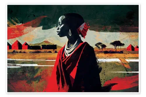 African Profile in Red de Pineapple Licensing