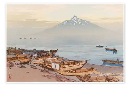 Aguas tranquilas del Mar del Norte, Monte Rishiri de Yoshida Hiroshi akg-images