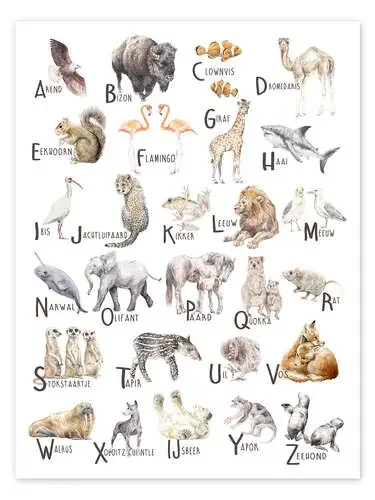 Alfabeto Animales de la A a la Z (Holandés) de Wandering Laur