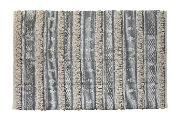 Alfombra Algodon 230X160X2 1600 Gr Azul