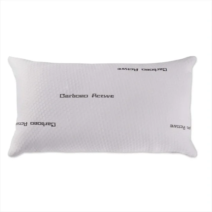 Almohada 120 cm Copos Viscoelásticos Funda Carbono Activo