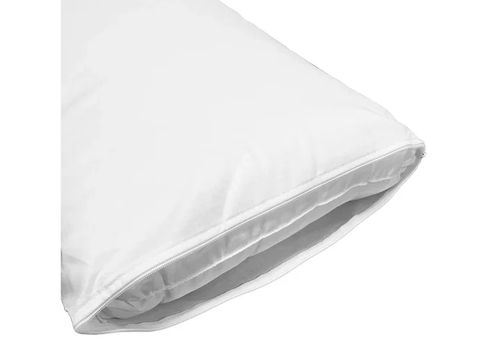 Almohada peque Moshy 105 cm blanca con doble funda 100% algodón y poliéster