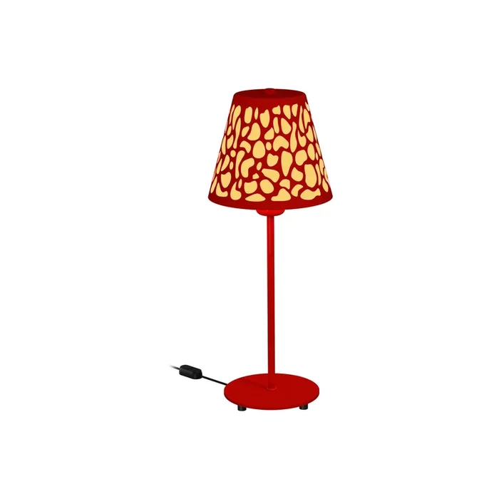 Aluminor Nihoa lámpara de mesa con patrón perforado, rojo/amarillo
