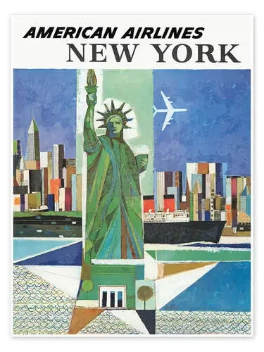 American Airlines, New York de Vintage Travel Collection Stocktrek Images
