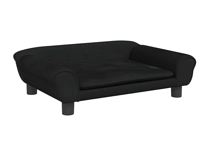 Angeren Cama para perros de terciopelo negra 70x48x22 cm