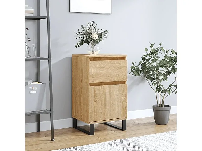 Aparador madera de ingeniería roble Sonoma 40x35x70 cm ES85892