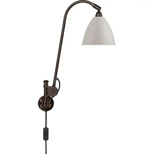 Aplique de pared Bestlite BL6, Ø 16 cm, negro/latón/blanco – Gubi