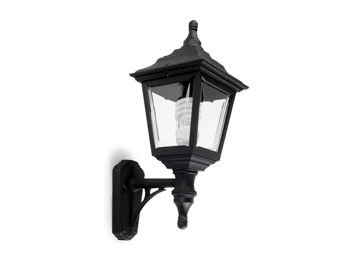 Aplique de pared CLIC CLAC 4 estilo clásico – Alt. 45 cm x anchura 32 cm- E27 42W – poliamida – ip44 – negro
