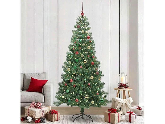 Árbol de Navidad con 300 LED con soporte Verde 240 cm PVC