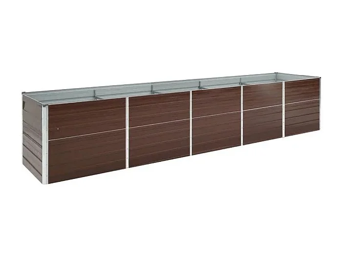 Arriate de acero galvanizado marrón 400x80x45 cm ES450942