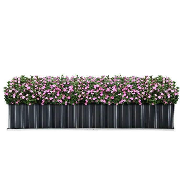Arriate elevado Zevenaar acero galvanizado 174x90x30 cm Gris antracita [en.casa]