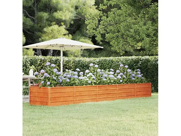Arriate oxidado de acero corten 400x80x45 cm