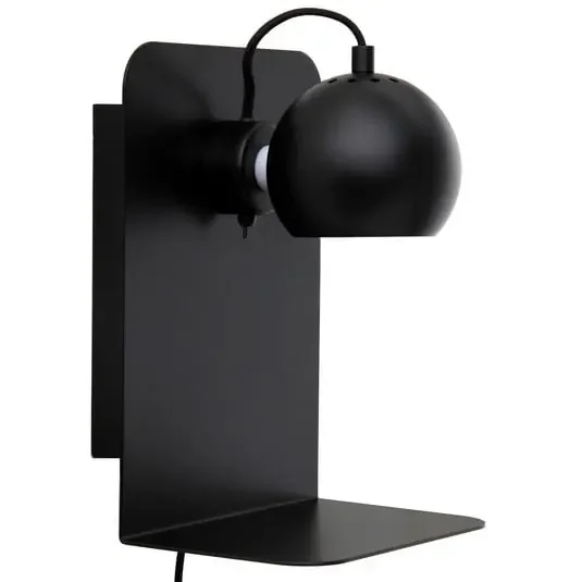 Ball Aplique de Pared con USB Negro Mate – Frandsen