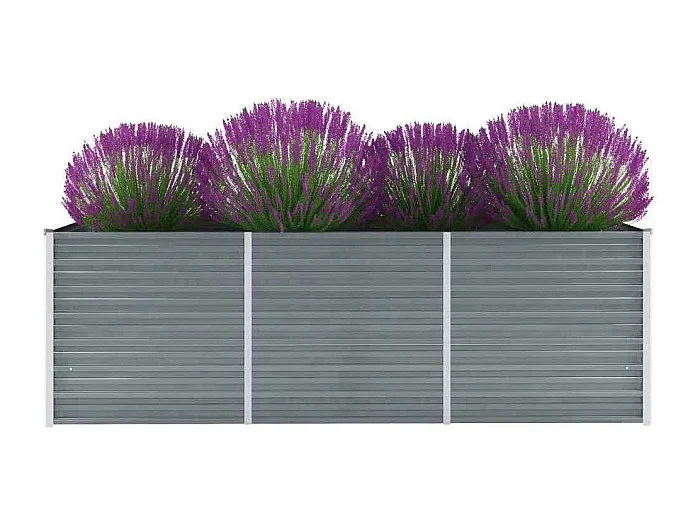 Bancal de jardín elevado Acero galvanizado 240x80x77 cm Gris