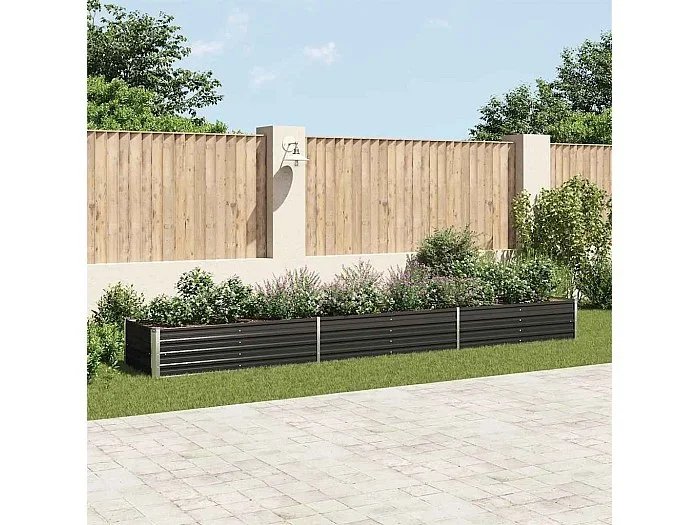 Bancal elevado de acero galvanizado 480x80x45 cm Antracita