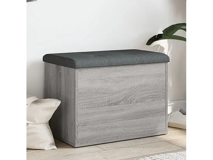 Banco con almacenaje madera ingeniería gris Sonoma 62x42x45 cm