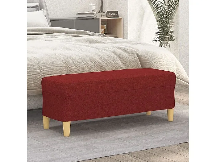 Banco Rojo Burdeos Tela 100x35x41 cm