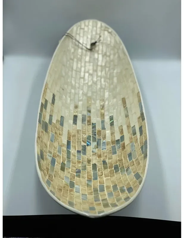 Bandeja nacar mosaico beige 16.5*45.5*11cm