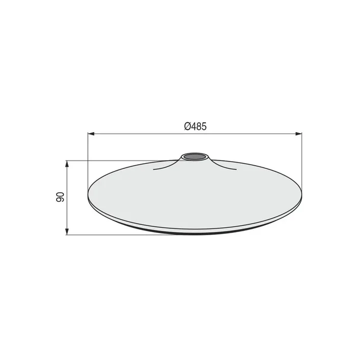 BASE CONICA SILLON NOVATALENTO Ø500 CROMO INCLUIDO ROSON (PARA AJUSTE COLUMNA)