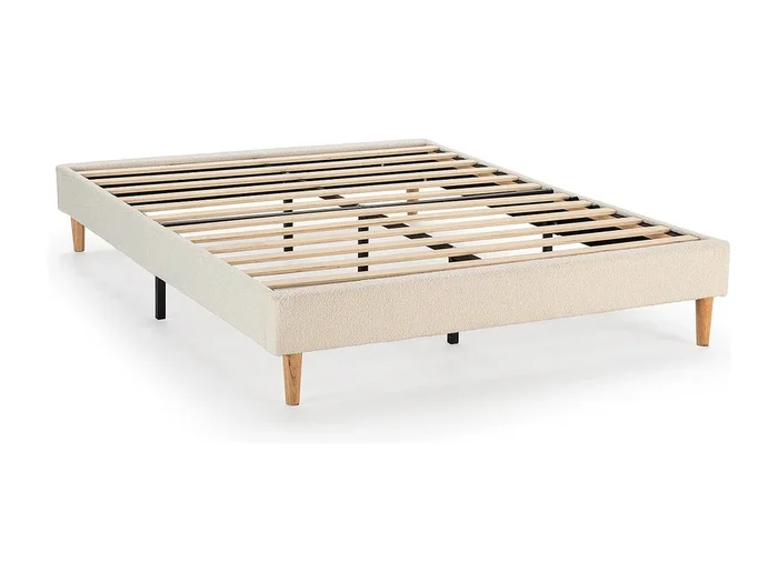 Base tapizada Niebla 160×200 cm tela borreguito Beige