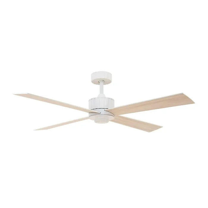 Beacon ventilador de techo con luz Newport, blanco/roble, silencioso