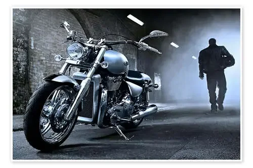 Biker and his motorcycle de Jörg Gamroth
