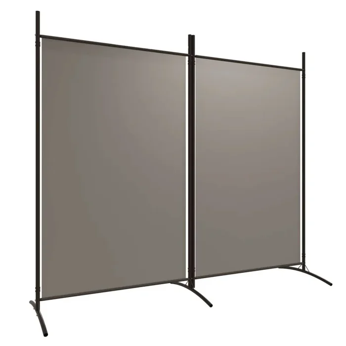 Biombo – Separador Divisor de 2 paneles de tela gris antracita 175×180 cm