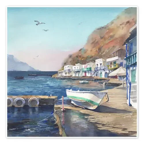 Boat on the shore de Samira Yanushkova