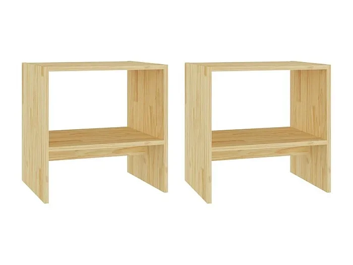 Bogota Mesitas de noche 2 uds madera maciza de pino 40×30,5×40 cm