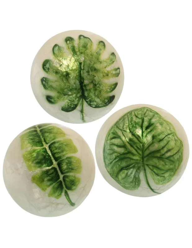 Bola 10cm Nácar Deco. Hoja Calada