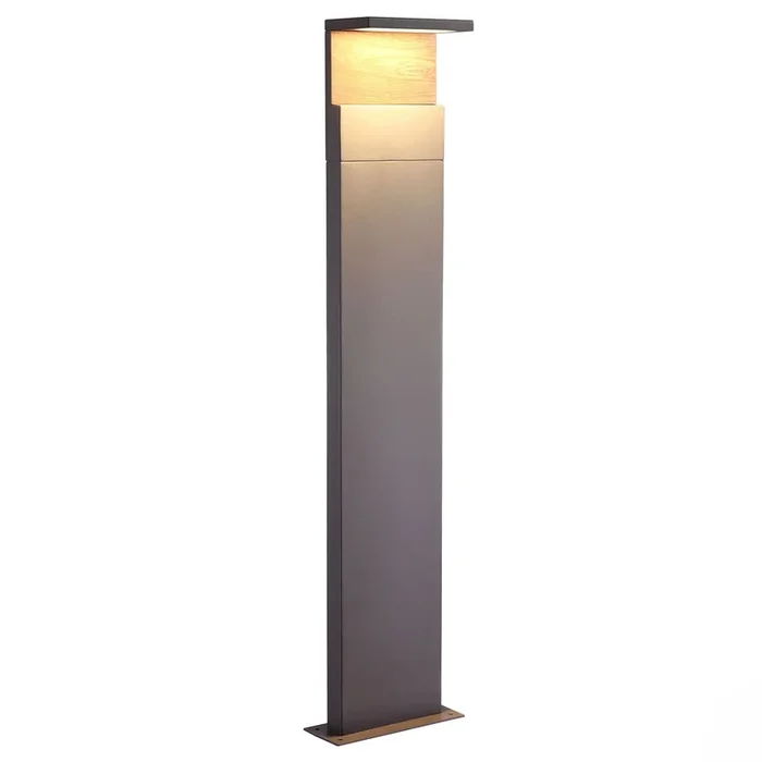 Bolardo luminoso LED Ruka con Element de madera, 100 cm