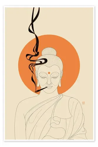 Buda fumando de Thoth Adan