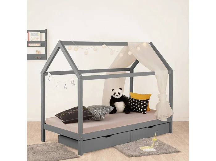 Cama infantil 90×200 cm gris