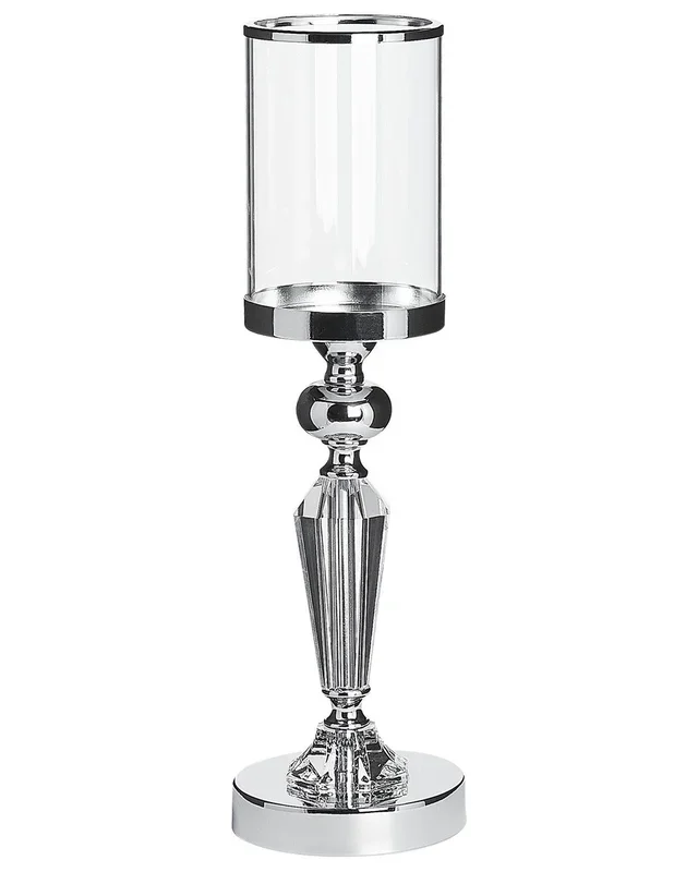 Candelero BONAO Vidrio 42 cm Plateado