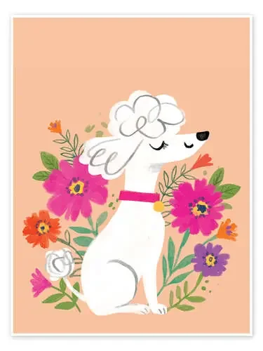 Caniche con flores de Kathryn Selbert Advocate Art