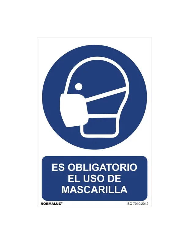 Cartel «es obligatorio el uso de mascarilla» (pvc 0,7mm) 30x40cm normaluz 8422838125113 08971 NORMALUZ