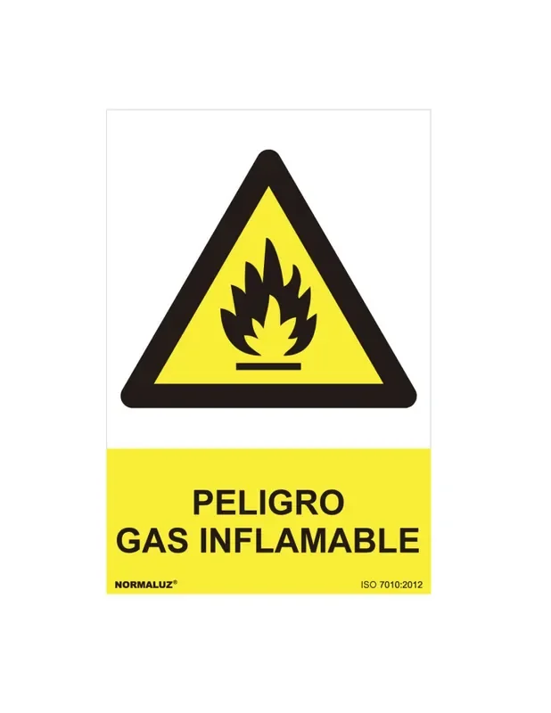Cartel peligro «peligro gas inflamable» (pvc 0.7mm) 30x40cm normaluz 8422838128077 08916 NORMALUZ