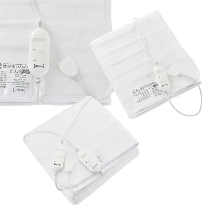 [casa.pro] Manta con Función de Calentamiento – Interruptor con 3 niveles (0-1-2) – 60W, 230V, 50Hz – Blanco