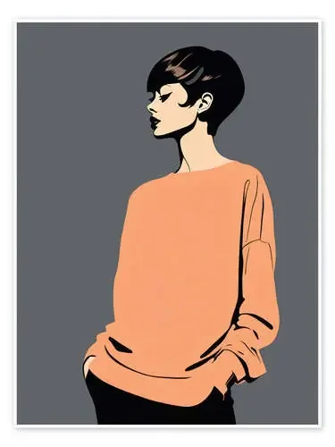 Casual Fashion Portrait de Gradient Grooves