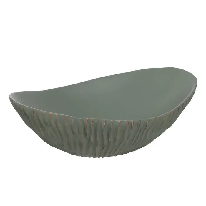 Centro Mesa Verde-Oro Poliresina 40,50 X 26,50 X 13,50 Cm