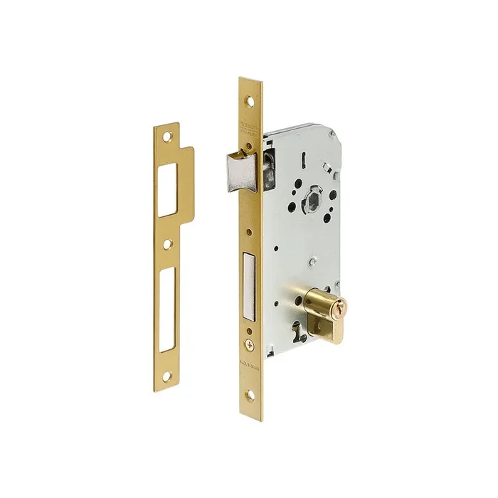 CERRADURA PARA MADERA TESA 130/58C/AE ENT-50mm, DIST-70, C/RECTO, LATONADA