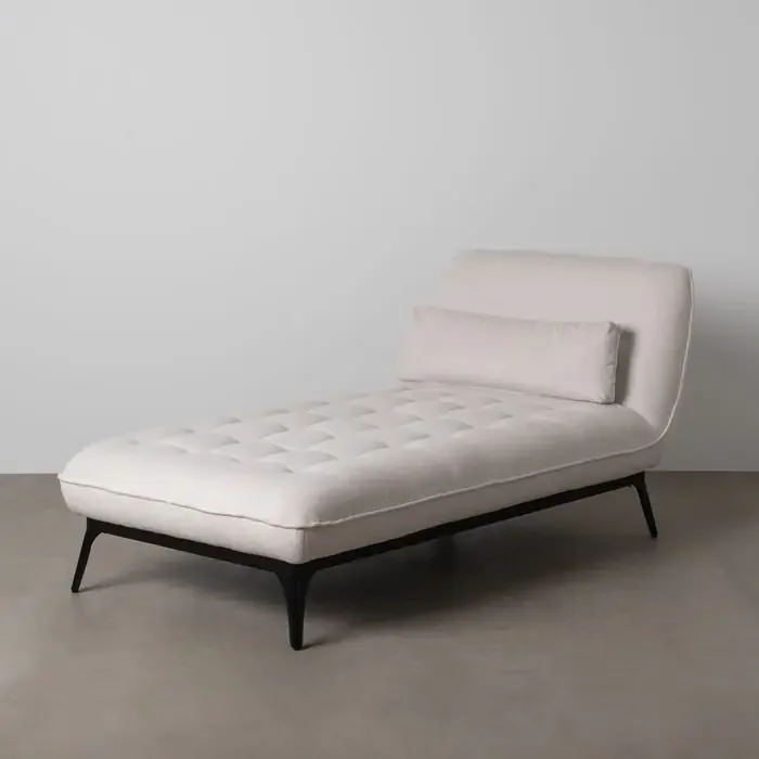 Chaise-Lounger Crema Tejido-Metal 168 X 90 X 82 Cm
