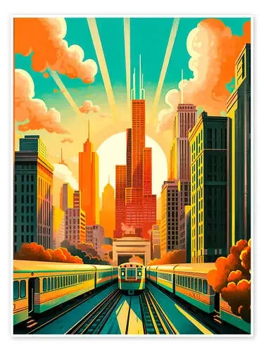 Chicago Travel Art de Taudalpoi
